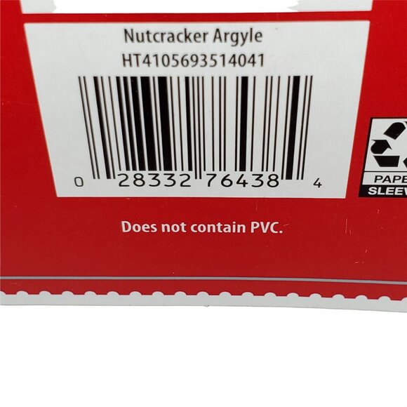 70" Round Vinyl Tablecloth Nutcracker Argyle Christmas Peva Holiday Time - Picture 5 of 6